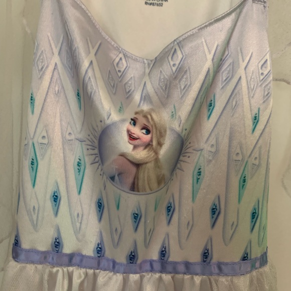 Disney Frozen Kids Elsa Nightgown- White and Blue - Picture 2 of 6